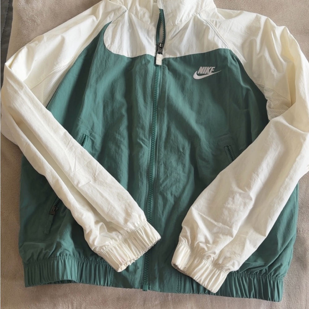 Nike Teal and Cream Windbreaker Jacket